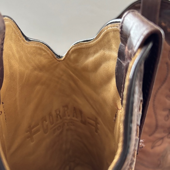 CORRAL Western Cowboy Boot Women’s 7.5M Brown Floral Embroidery Mexico A2500 - Picture 12 of 12